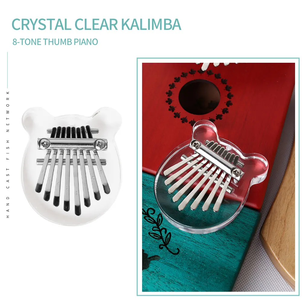 Пианино калимба кристально прозрачный 8 клавиш Kalimba музыкальный инструмент