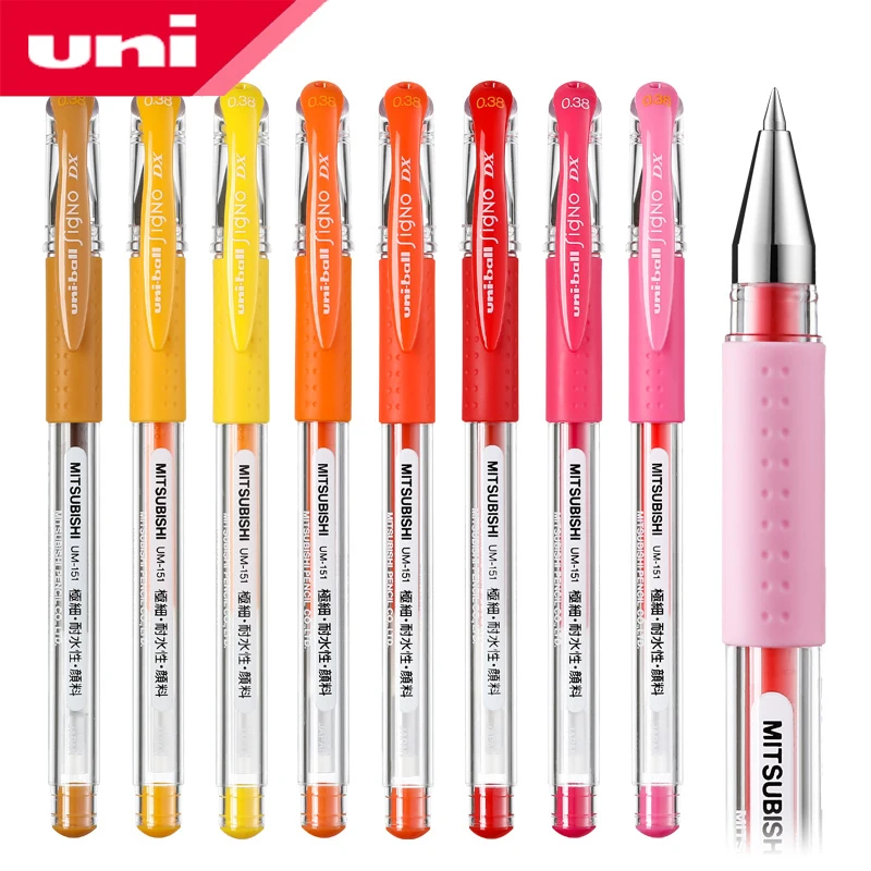 

8Pcs UNI color gel pen UM-151 0.5mm student writing business office classic water-based pen 17 colors optional writing smooth