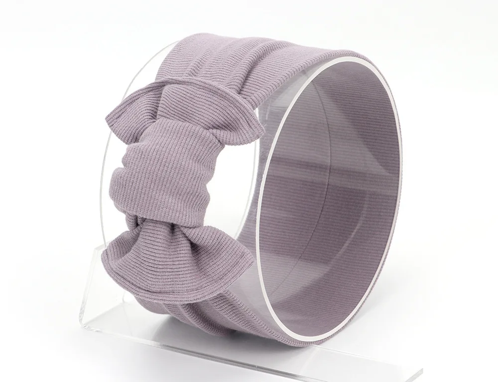 Purple Gray Детская повязка на голову, детские украшения для волос Ободки для девочек, бандо Bebe Fille, Детские Луки головная повязка в виде чалмы, повязка на голову - Цвет: Purple Gray