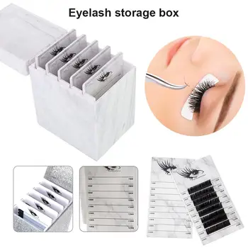 

Marble 5 Layers Eyelash Storage Box Makeup Display Container Eyelashes Glue Pallet Holder Grafting Eyelash Box Makeup Tool