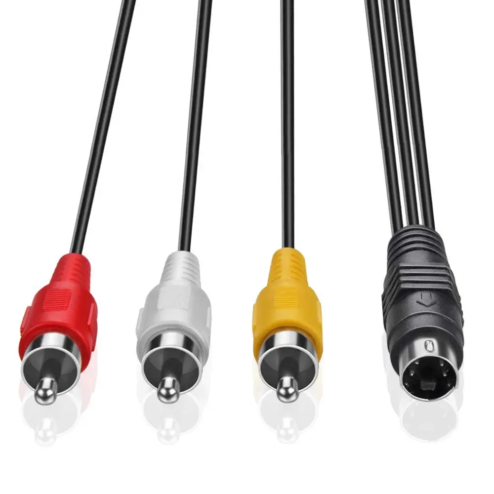 4 Pin S-Video до 3 RCA мужской композитный видео кабель 1 45 м (4.75FT) | Электроника