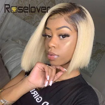 

4x4 Lace Closure Wig Highlight Color Remy Hair Straight Lace Closure Wig Brazilian Human Hair Wigs For Black Women Pre-plucked