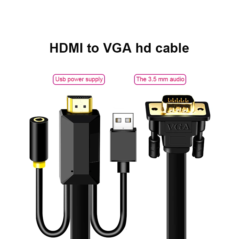 Aux hdmi Usb Vga конвертер с автономным аудио интерфейсом 1080p VGA HDMI конвертер кабель для ноутбука проектор Usb Aux Ps4