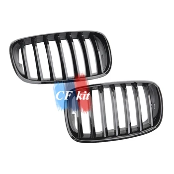 

CF Kit Racing Grills Front Kidney Glossy Black Single Slat Grill For BMW E70E71 X5X5M X6X6M Grille Car Styling