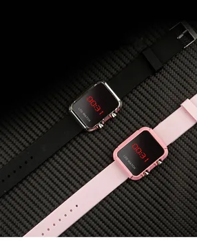 

2020 New Stylish LED Digital Watch Women Men Unisex Multi Colors Square Display Wristwatch Silicone Watchband Hot relogio