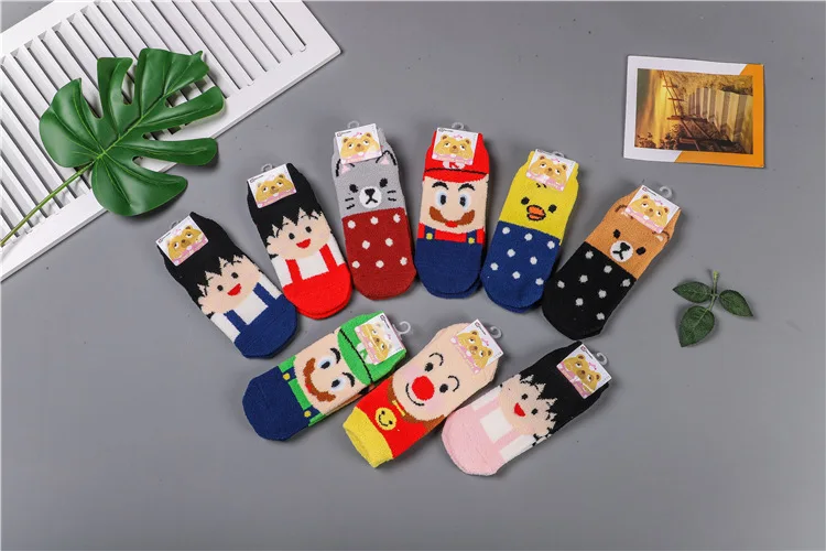 Chi Bi Maruko коралловый флис Crew Socks женские теплые Забавные милые Kawaii Art Happy Socks мультяшная уличная одежда с мотивами из аниме Модные Повседневные Удобные