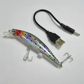 

USB Rechargeable LED Twitching Fish Lure Electric Bait Life-like Vibrate Fishing Lure Triple Reble Hook Electronic Fishing Baits