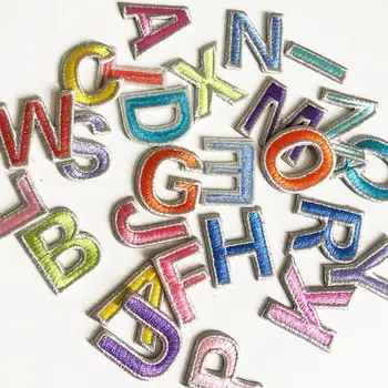 

Embroidered Colorful Letters Sticker Patch Alphabet Applique Diy Kids Clothes Pattern Sewing/Iron On Name Badge Decoration Patch