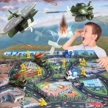 

Special Forces Police- Car Catapult Aircraft Worker Game Pad Toys 31 Pieces Toy Vehicles Diecasts Boy Kid Toys Gift Mini Car