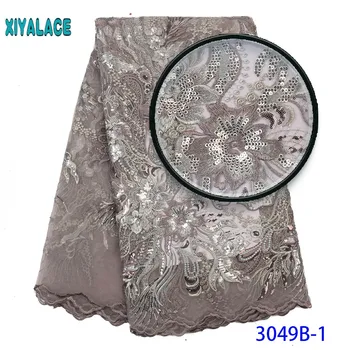 

Latest African Lace Fabric Sequins Lace Fabric Embroidery Lace Trim For African Nigerian Lace Wedding Party 3049b