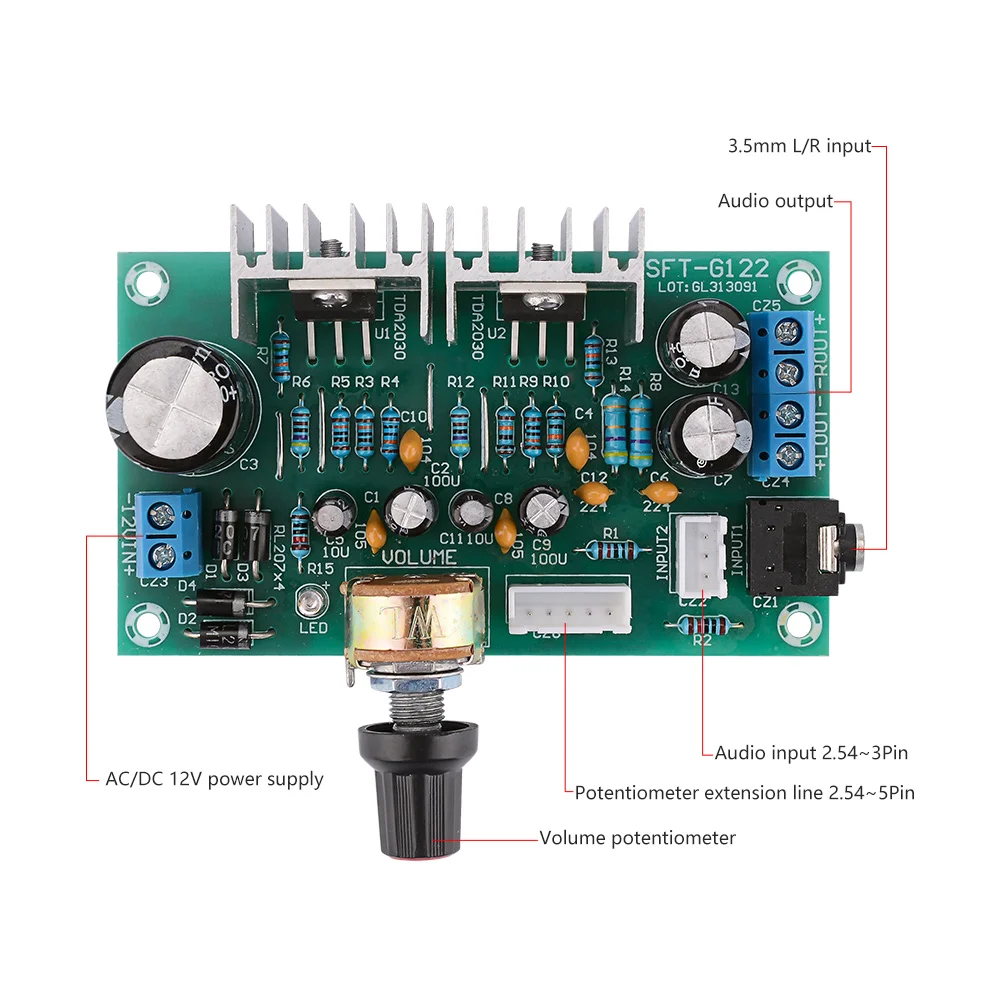 DIY Kit 2.0 Dual-Channel TDA2030A Power Amplifier Module MA