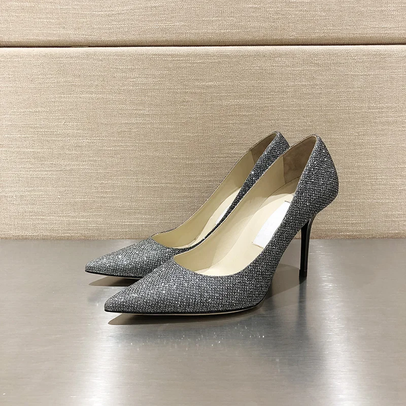 

Europe Station, early autumn, 2019, new women's shoes with pointed sequins, thin heels and sexy high heel goddess single shoes