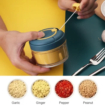 

Mini 200ML Powerful Meat Grinder Hand-power Food Chopper Mincer Chop Meat Fruit Vegetable Nuts Shredder Kitchen Food Processor