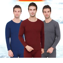 Комплекты термобелья для мужчин зимние термо кальсоны набор рубашки+ брюки зимняя одежда для мужчин плотная термо одежда одноцветная