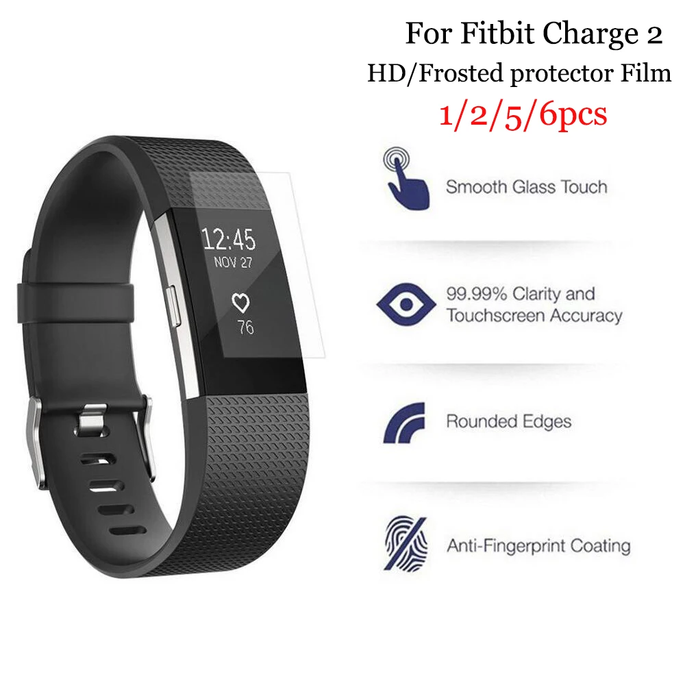 1/2/5/6 шт HD МАТОВЫЕ Защитные пленки для Fitbit Charge 2 Аксессуары экрана часов scratch film |