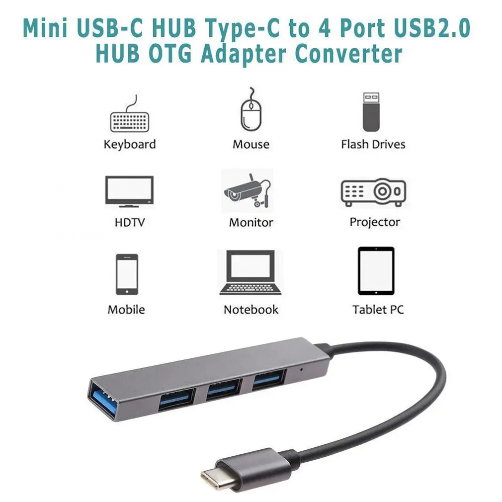 Usb type-C адаптер 4 в 1 конвертер сплиттер Многофункциональный USB 3,1 концентратор аксессуары для электроники