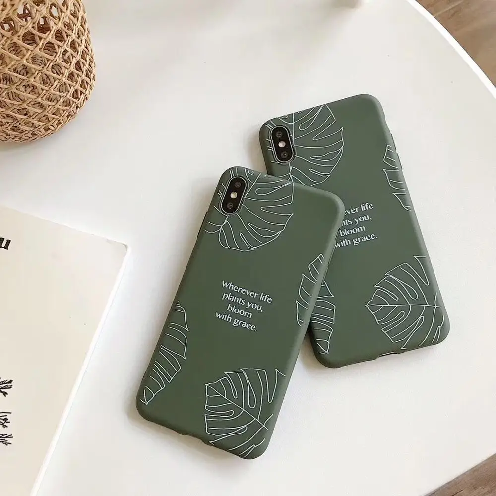 Милый мягкий чехол с банановым листом для телефона iphone XS Max, чехлы для iphone 6, 6 S, 7, 8 Plus, XR X, матовая задняя крышка с буквами, капа, Fundas