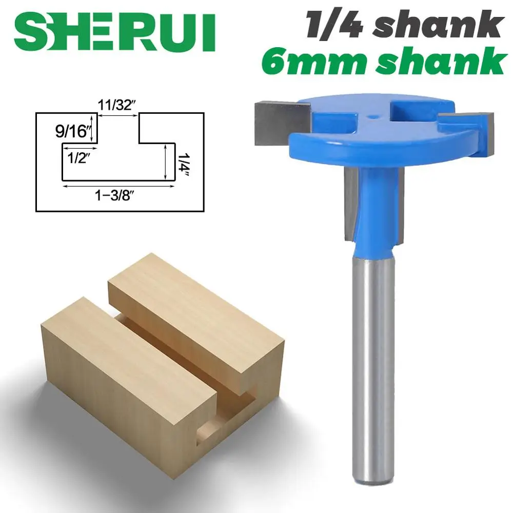 1pc 1/4 Inch 6mm shank T Slot Cutter Router Bit T Slotting Milling