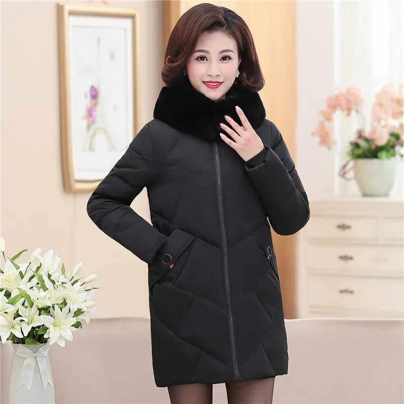 

Off Season Closeout Mom New Winter Coat Middle-aged Cotton-padded Clothes WOMEN'S down Jacket Mom-Cotton Coat Medium-length Cott