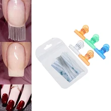 Новинка 1 комплект(10 шт. стекловолокна+ 5 клипс)* наращивание ногтей для УФ-геля DIY ногтей белый акриловый удлинитель для ногтей форма наконечники волоконный набор инструментов