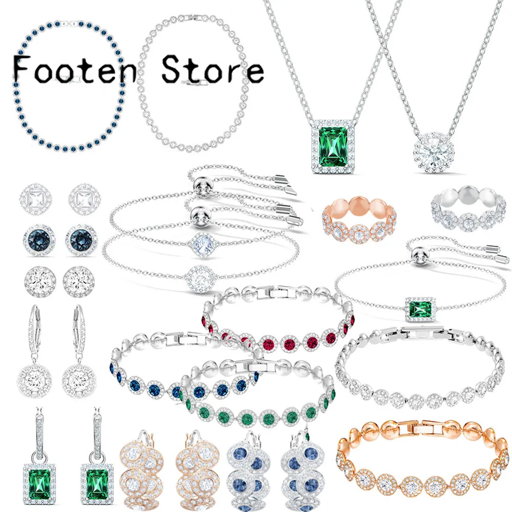 SWA Fashion Lady Jewelry Angelic Crystal Series Bracelet and Necklace Romantic Set Banquet Charm For Women | Украшения и