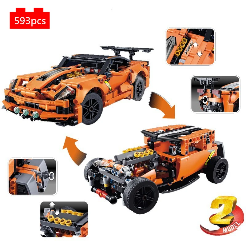 

Technic car Corvettes ZR1 SuperCar Building Blocks Kits Bricks Classic Model Creator City Vehicles Kids Toys for Children gift