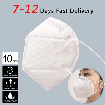 

10pcs/lot Disposable Mask Face Mouth Mask 4-layer Non Woven Masks Meltblown Face Mask Breathing Mask White Mask Earloops Masks