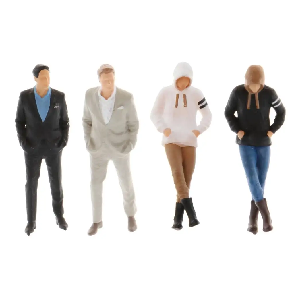 1/64 Model Street Greeting Scenes Man Figure Dolls Building Table Decor Resin Model Movie Character Doll Action Figure Shows