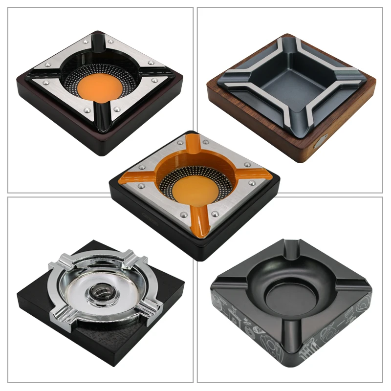 Роскошная офисная пепельница для сигар, поднос из красного дерева, с 4 отделениями для сигар, CL0304