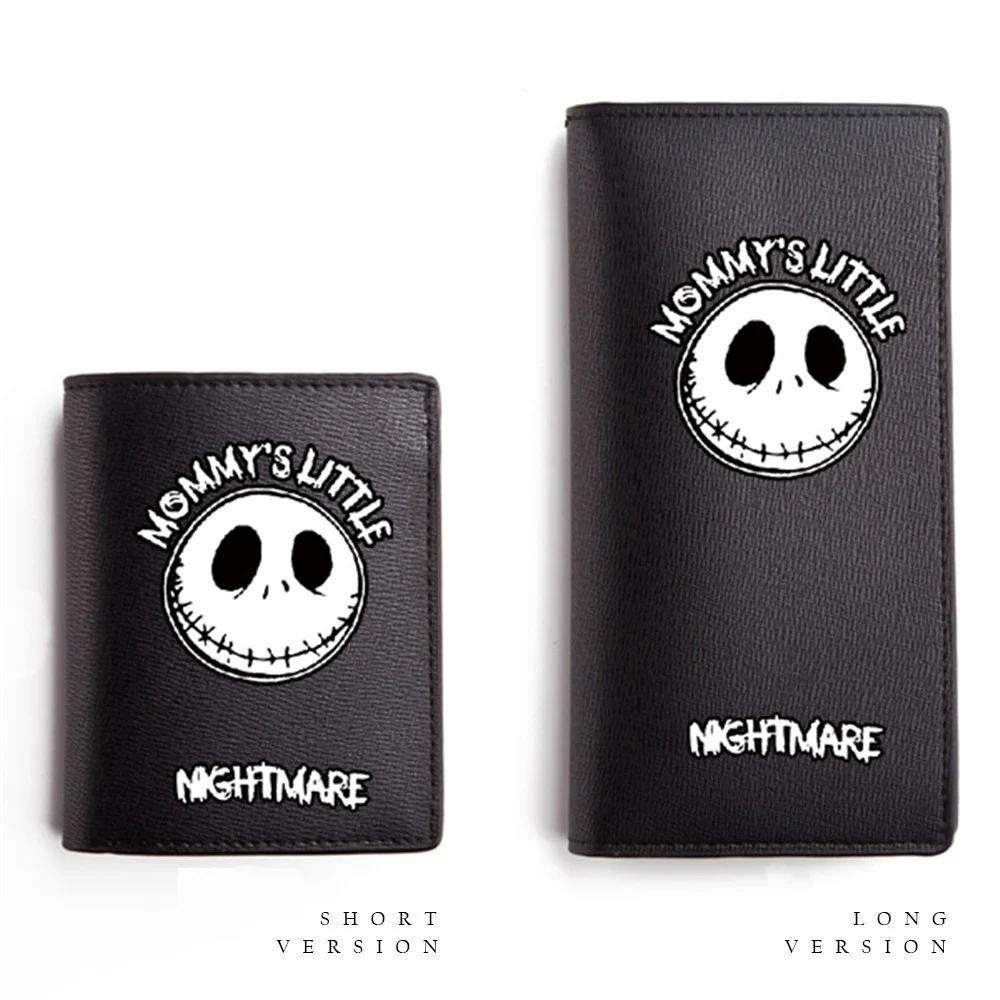 

MeanCat Cartoon Wallet The Nightmare Before Christmas Black Long Purse also Short Pattern
