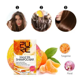 

PURC Silicone Free Oil Handmade Shampoo Soap Hydrating For Dry Hair Repair Organic Plant Extract Hair Shampoo Bar 6 Flavors