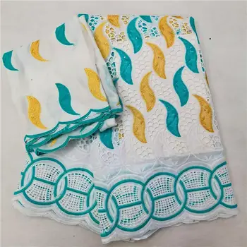 

7 yard Swiss lace fabric 2020 NEW heavy beaded embroidery African cotton fabrics Swiss voile lace popular Dubai style A0204126
