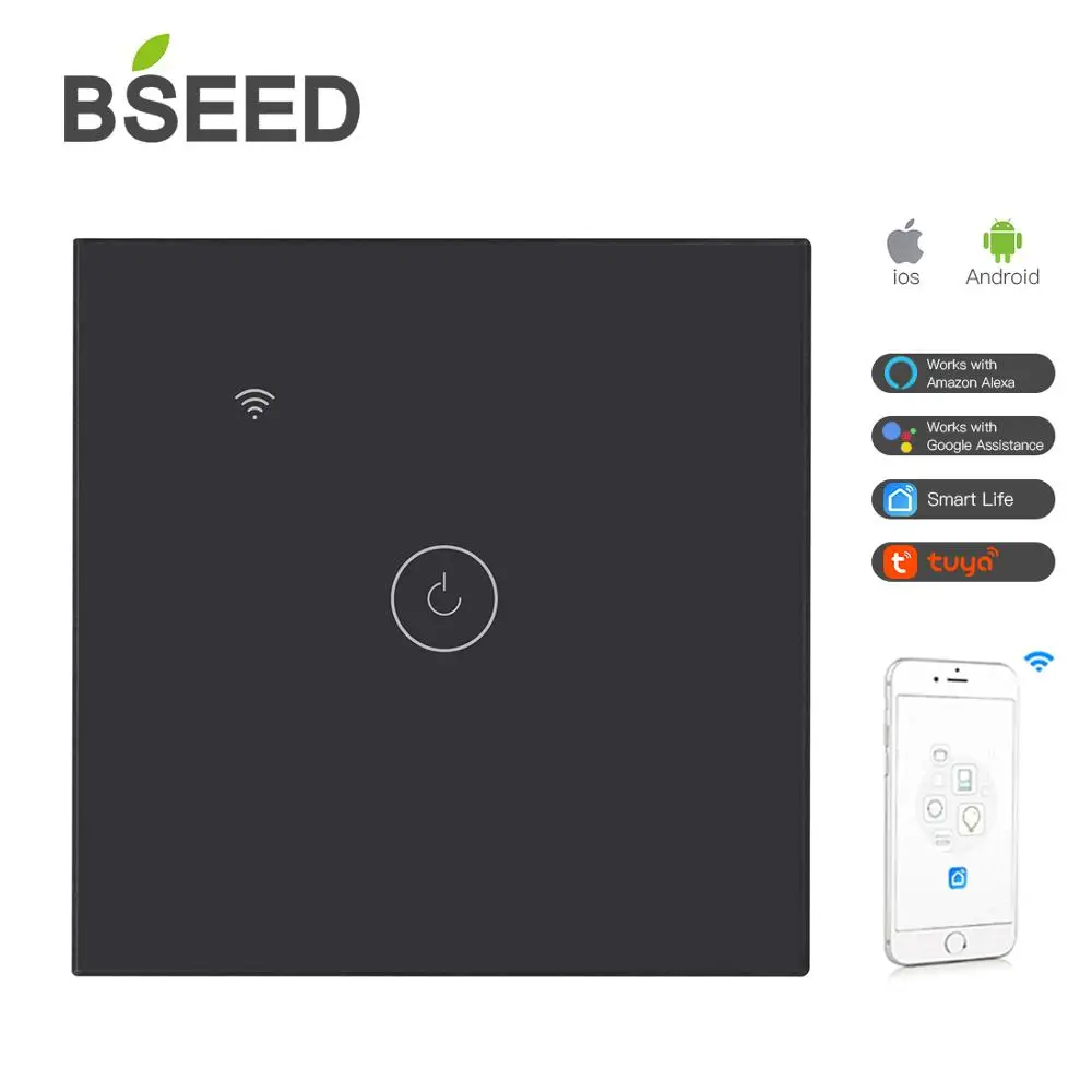 Настенный светильник Bseed 1 Gang европейский стандарт Wifi сенсорный выключатель
