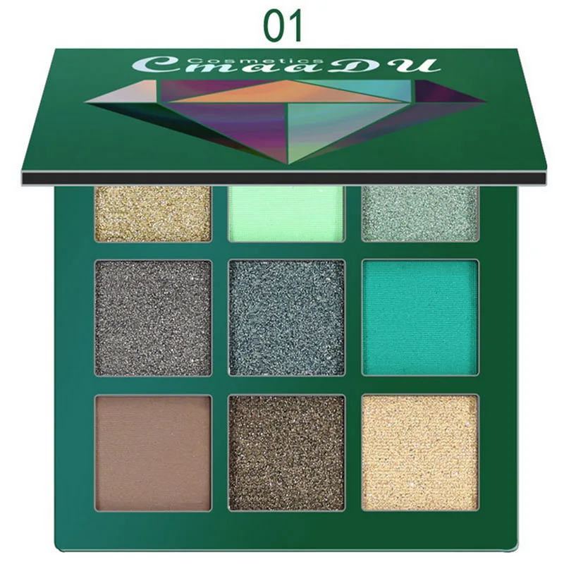 Блестящие тени для макияжа Pallete матовые тени для век Палитра Shimmer and Shine Diamond тени для век Пудра пигмент косметика 9 цветов