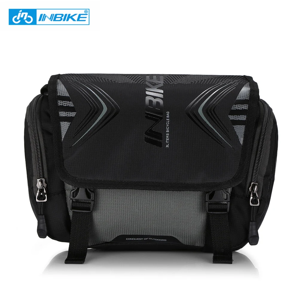 Cheap INBIKE Handlebar Bag Bicycle Front Pannier Basket Hanging Bag with Waterproof Cover Bicycle Handlebar Pack Bicycle Accessories 5