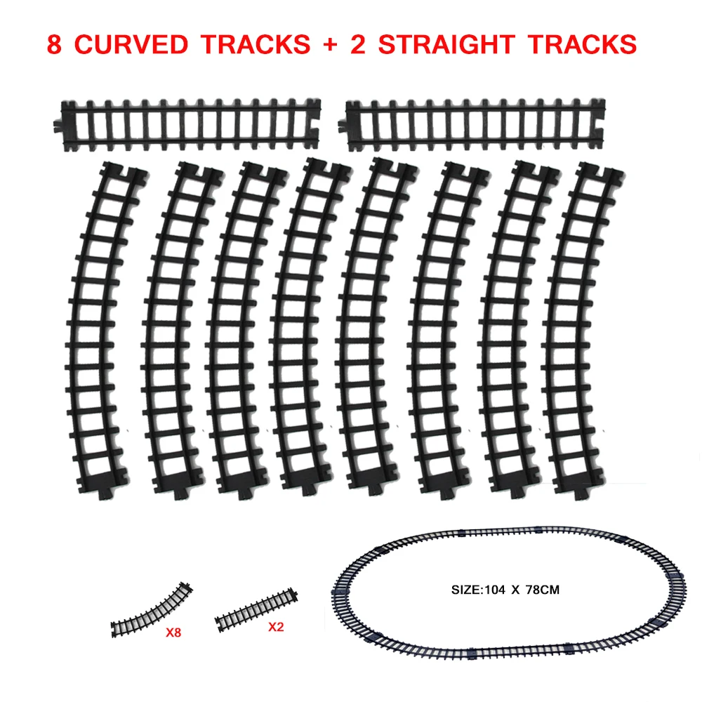 Classical Rail Track Expansion Pack For Railway King Train City Trains  Flexible Tracks Straight Curved Rails