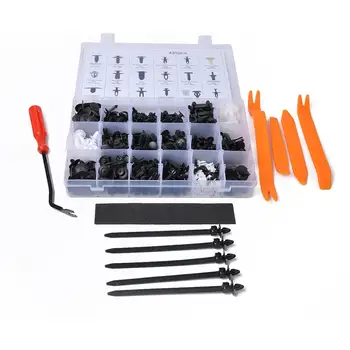 

Car Retainer Clips + Plastic Fasteners repair tools Kit Buckle 23cm Screwdriver Remove Tool Sponge Cushion Ribbon Tools