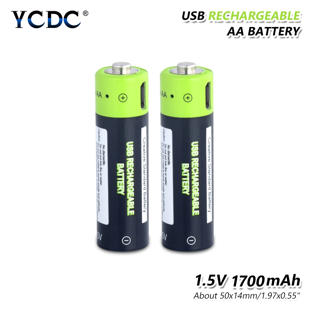 2x1700mAh перезаряжаемые литий ионные полимерные аккумуляторы aa Usb зарядное