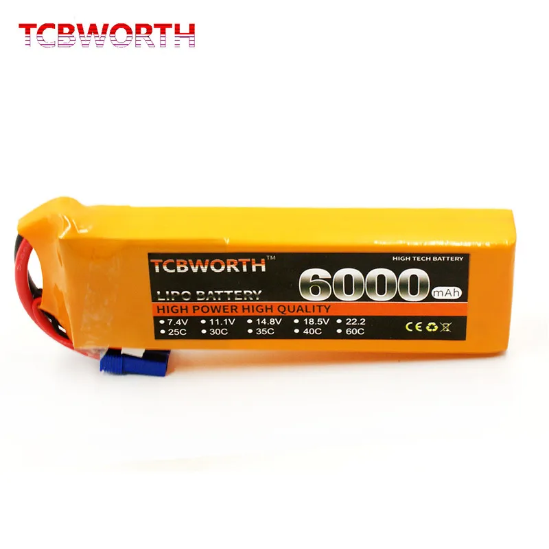 RC автомобиль LiPo Батарея 2S 7 4 V 6000 мА/ч 60C для РУ самолет квадротор беспилотный