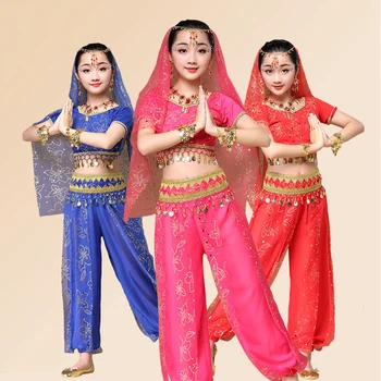 

Belly Dance Dancer Clothes Bollywood Indian Dance Costumes for Kids Child Sexy Belly Dance Clothing Oriental Dance for Stage