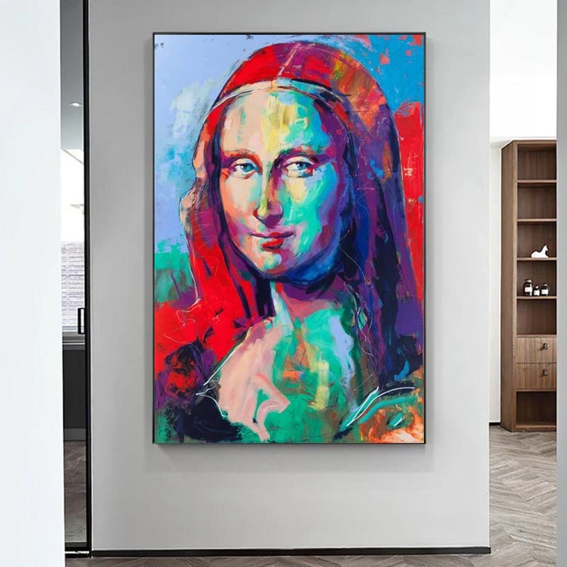 Абстрактная картина Mona Lisa в акварельном стиле подарок постеры и принты холст