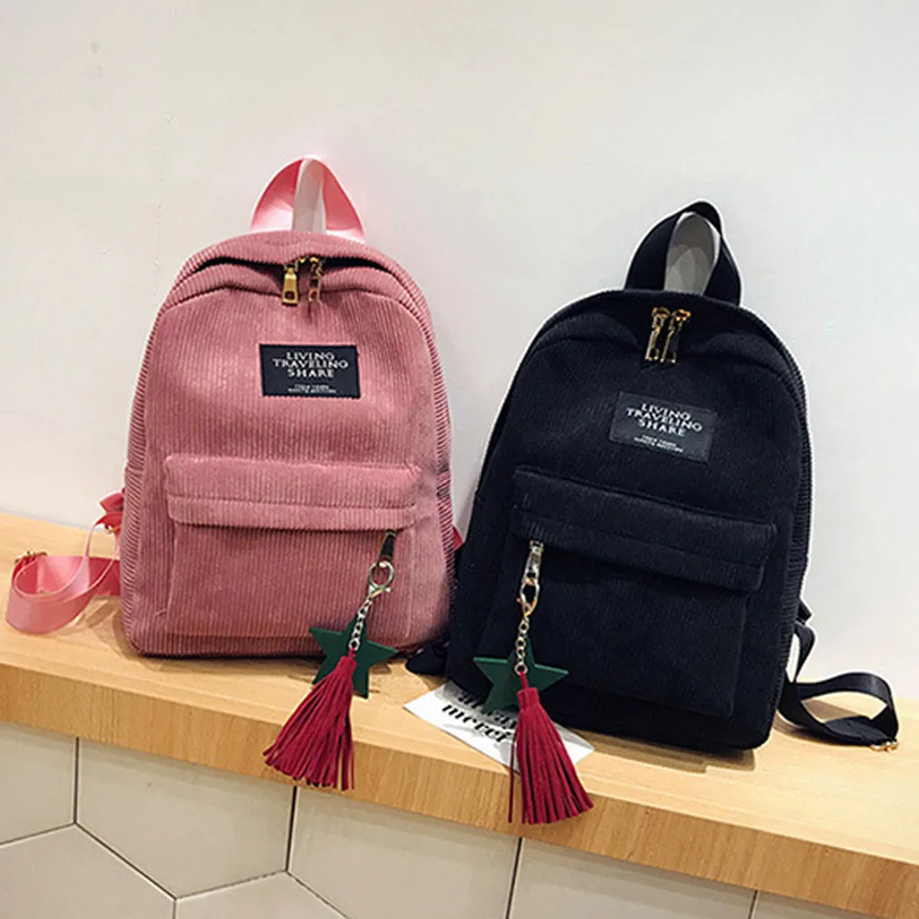 Новинка, женский маленький рюкзак, простой вельветовый рюкзак в студенческом стиле, однотонные рюкзаки для отдыха, дропшиппинг, mochila placak