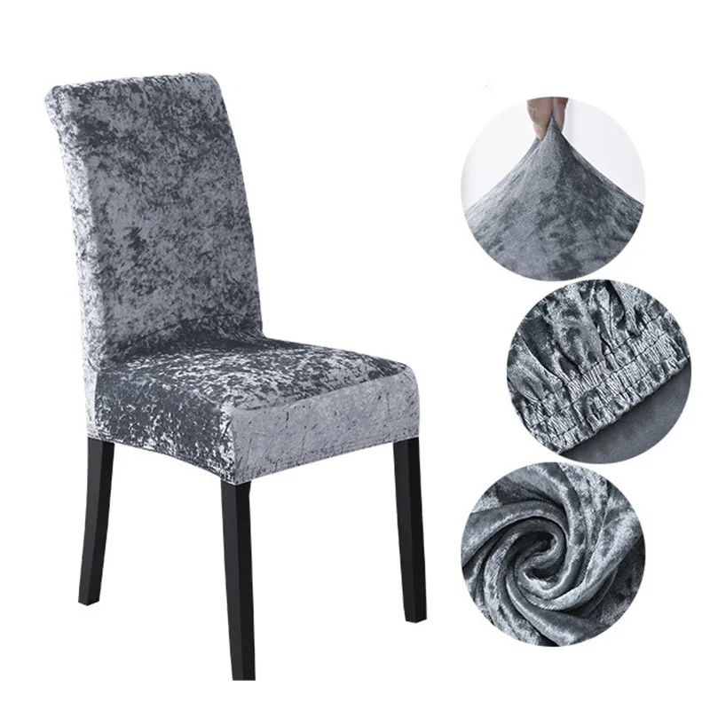 Elegant Velvet Chair Covers - Solid Color Seat Slipcovers