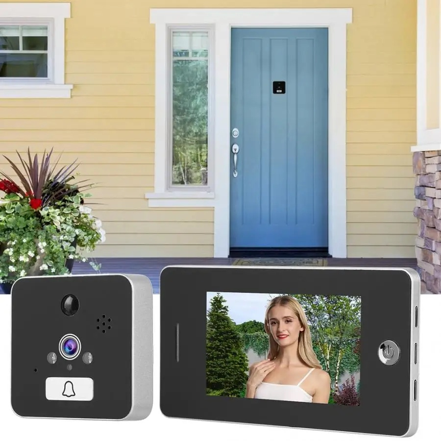 

4.3inches 960P WiFi Wireless doorbell door ring Digital Door Viewer IR Door Bell Video Intercom Monitor Home Security System