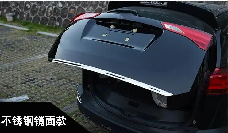 Car Door Moulding Trim For Toyota RAV4 2013 2014 2015 Tailgate Rear Door Bottom Cover Molding Trim Stainless Steel Back Door Trim Car Accessories