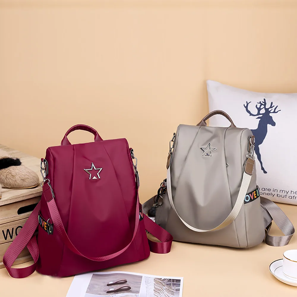 

Women Anti-theft Backpack Personality Wild Oxford Cloth Small Backpack motion fashion Leisure Solid color style Work clothes