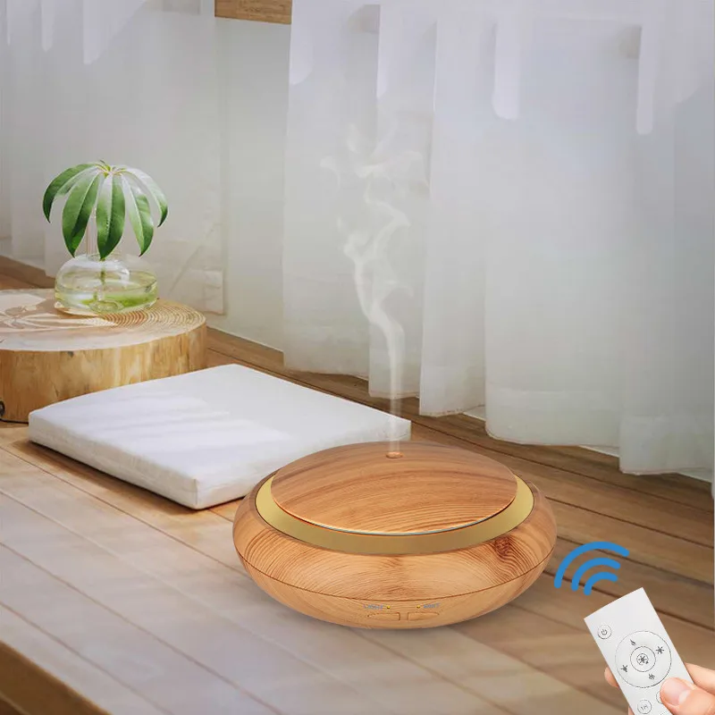 

Essential Oil Diffuser 150ml Shallow Wooden-Grain Ultrasonic Aromatherapy Diffuser Difusor Aromaterapia With Remote Control