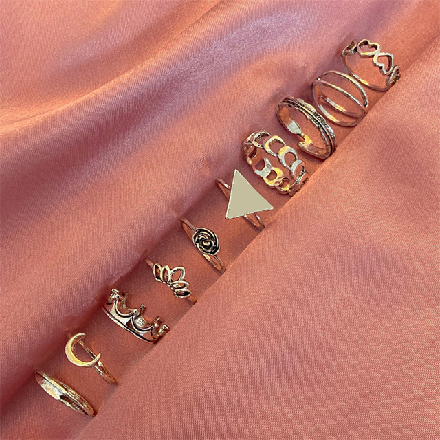 Personalized Finger Heart Ring Set for Women Gold Color 3PCS 2021 New Trendy Gift for Women Fashionable