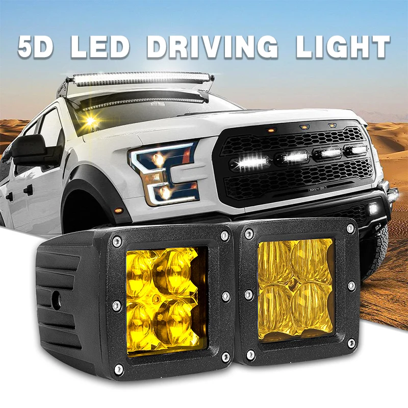 

DERI 5D 3inch led work light 12W 3000K amber driving light Flood Spot Beam lamp Fog Lights For Jeep Boat Off Road ATV UTV SUV