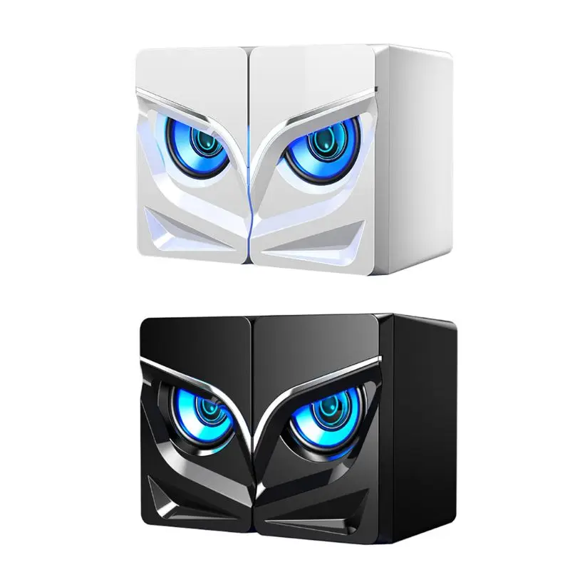 Bluetooth Speaker USB Powered LED 3.5mm Wired Bluetooth Speaker for Computer Mobile Phone Tablet E5BA